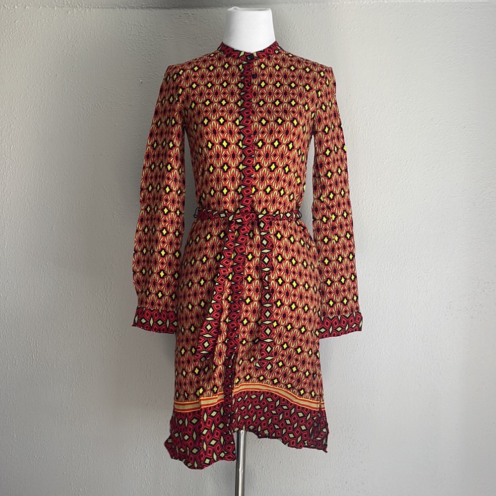 EUC Zara Woman Geometric Print Button Down Dress